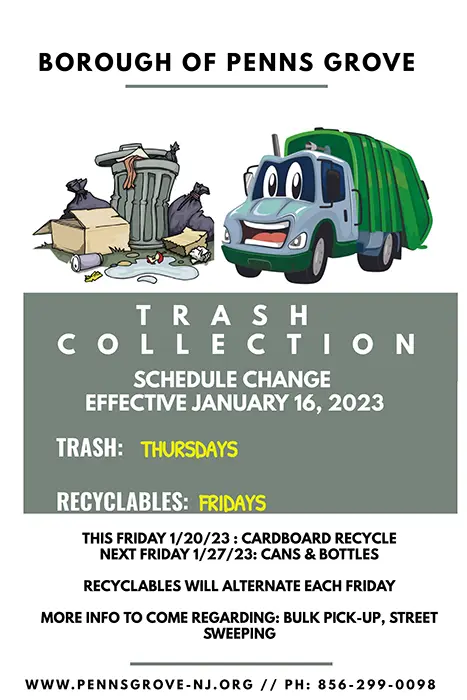 Trash Collection Schedule Change flier